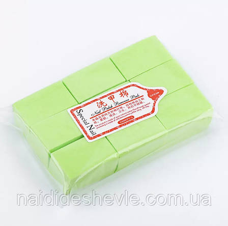 Серветки одноразові безворсові Special Nail для манікюру - кольорові (до 1000 шт. в упаковці) Зелений, фото 2
