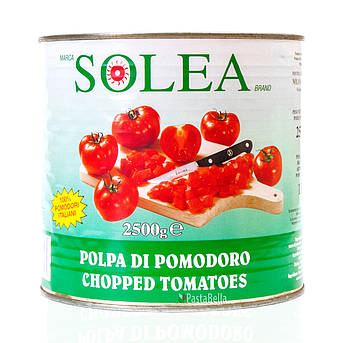 Італійські нарізані Томати у власному соку - "Polpa di pomodoro" 2500g Solea Pastabella