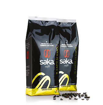 Неаполітанська Кава "Saka Caffè" GRAN BAR 1кг. Зерна 80% Арабіка