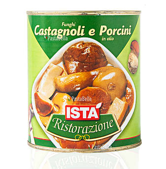 Гриби в олії - "Funghi castagnoli e porcini in olio" 800g Ista