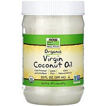 Органічна кокосова олія NOW Foods, Real Food "Organic Virgin Coconut Oil" холодного пресування (591 мл)