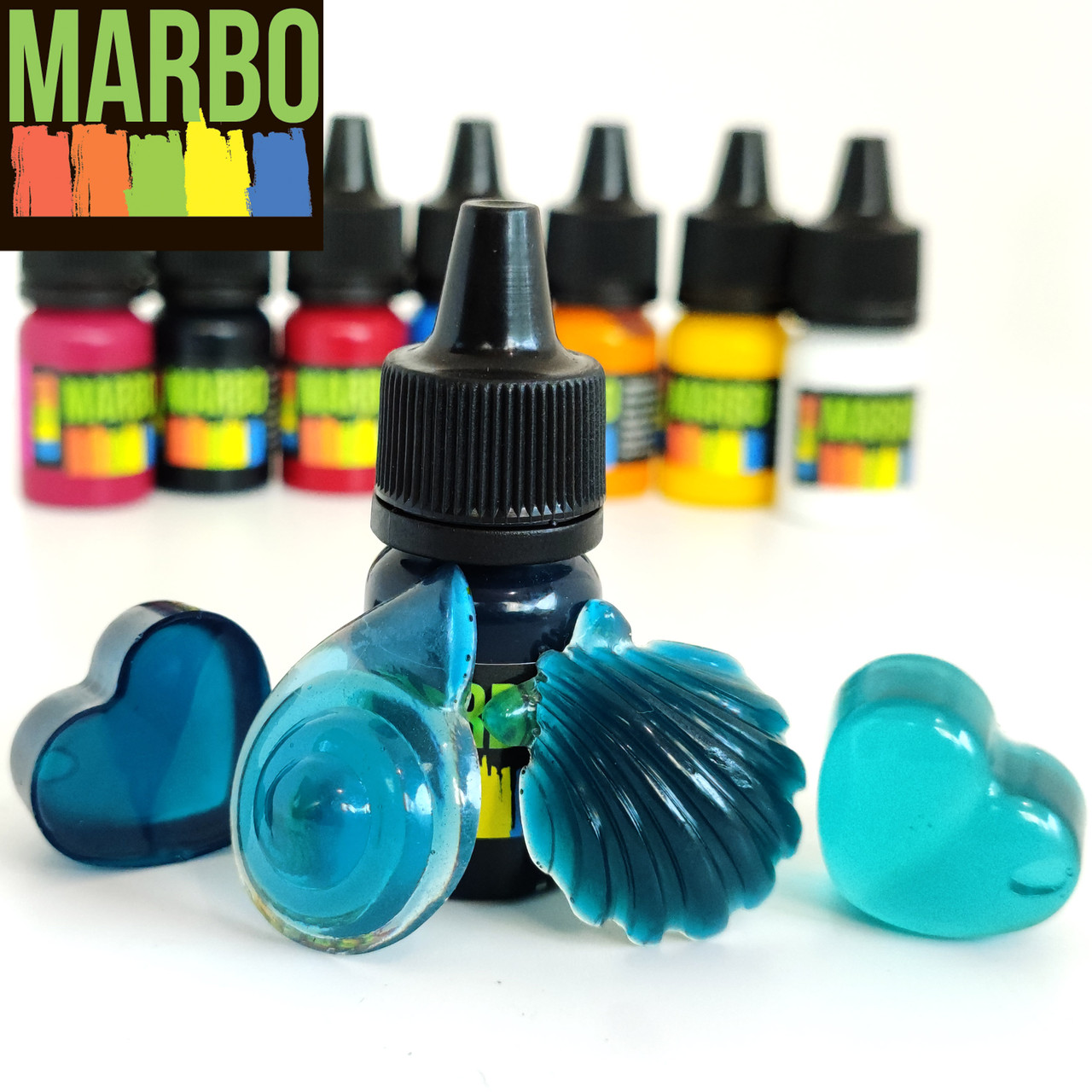 Marbo (Італія) пігмент "Морська хвиля" концентрат для смол і поліуретанів. Марбо,15 мл