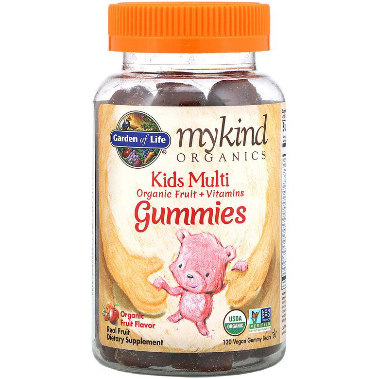 Полівітаміни для дітей Garden of Life, MyKind Organics "Kids Multi Gummies" фруктовий смак (120 ведмедиків)