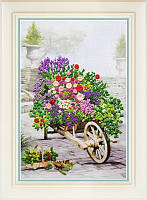 Набор для вышивки нитками в различных техниках OLanTa (стиль Rococo) R-040 Цветы в саду