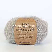 Пряжа Drops Brushed Alpaca Silk (колір 02 light grey)