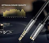 Аудіо кабель 5м UGREEN 3,5 мм подовжувач стерео адаптер позолочений AUX, фото 3