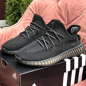 Жіночі кросівки Adidas Yeezy Boost 350 v2 сіточка стильні молодіжні чорні