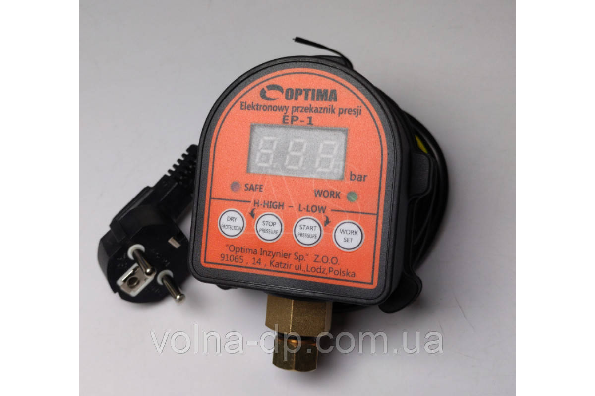 Електронне реле тиску Optima EP-1 з захистом сухого ходу