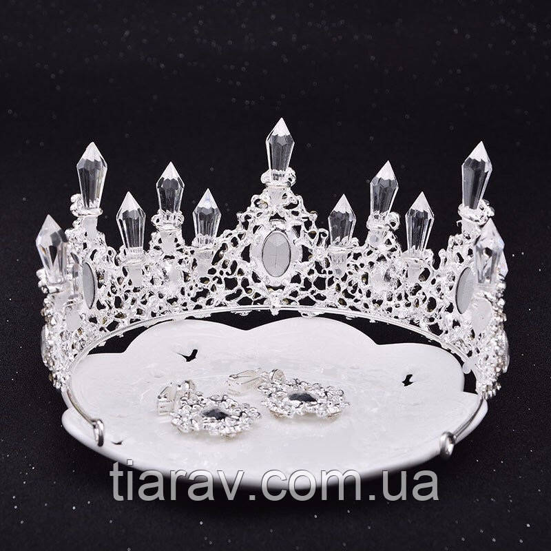 Корона и серьги, КОРОЛЕВА, короны, свадебные украшения - фото 6 - id-p522794486