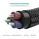 Аудіокабель UGREEN 1м 3,5 мм стерео шнур AUX, позолочений плетений кабель, фото 3