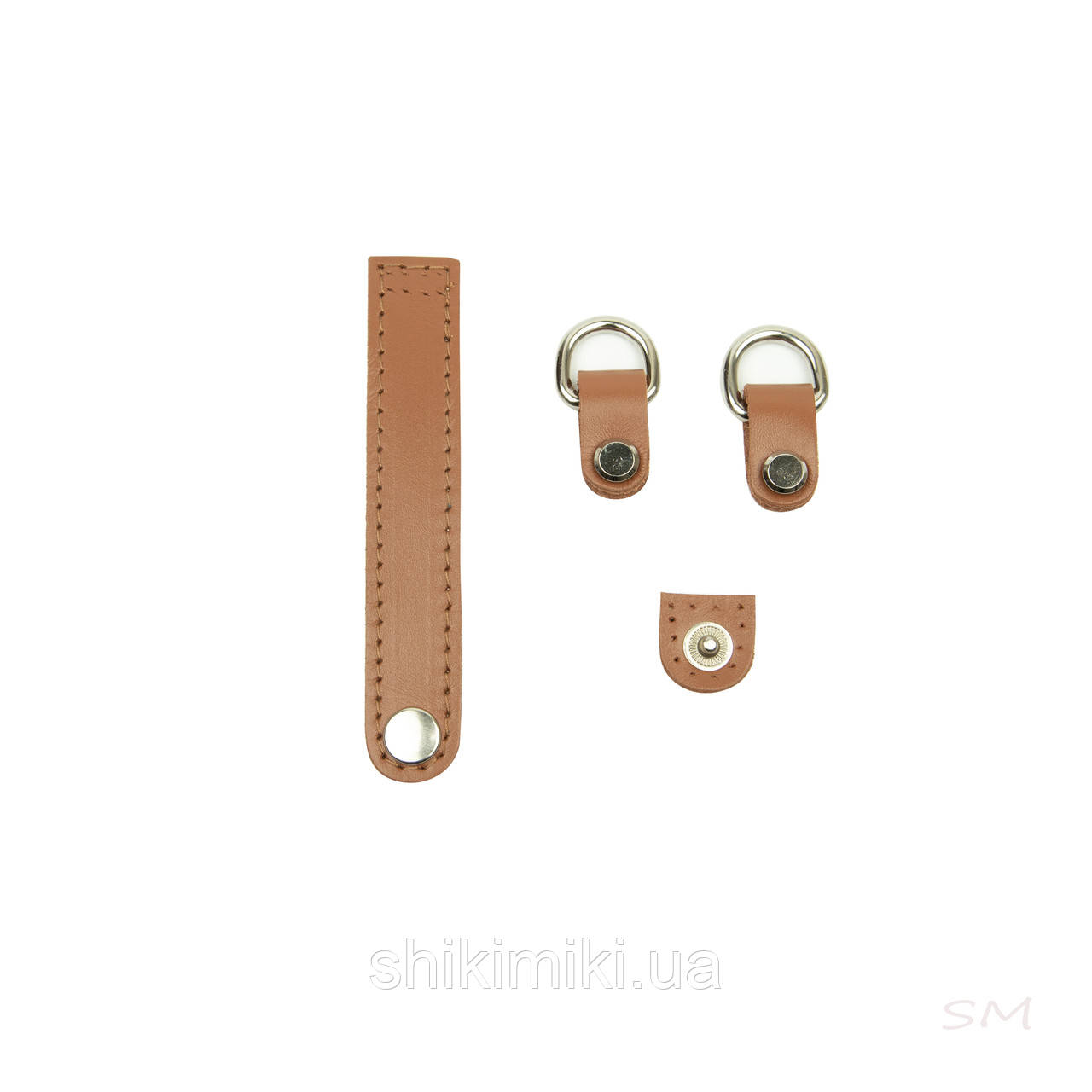 Комплект для сумки Мушля Duo зі шкіри, колір Карамельний