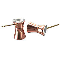 Турка-джезва для приготовления кофе на плите Афина классическая медная красивая 70 мл