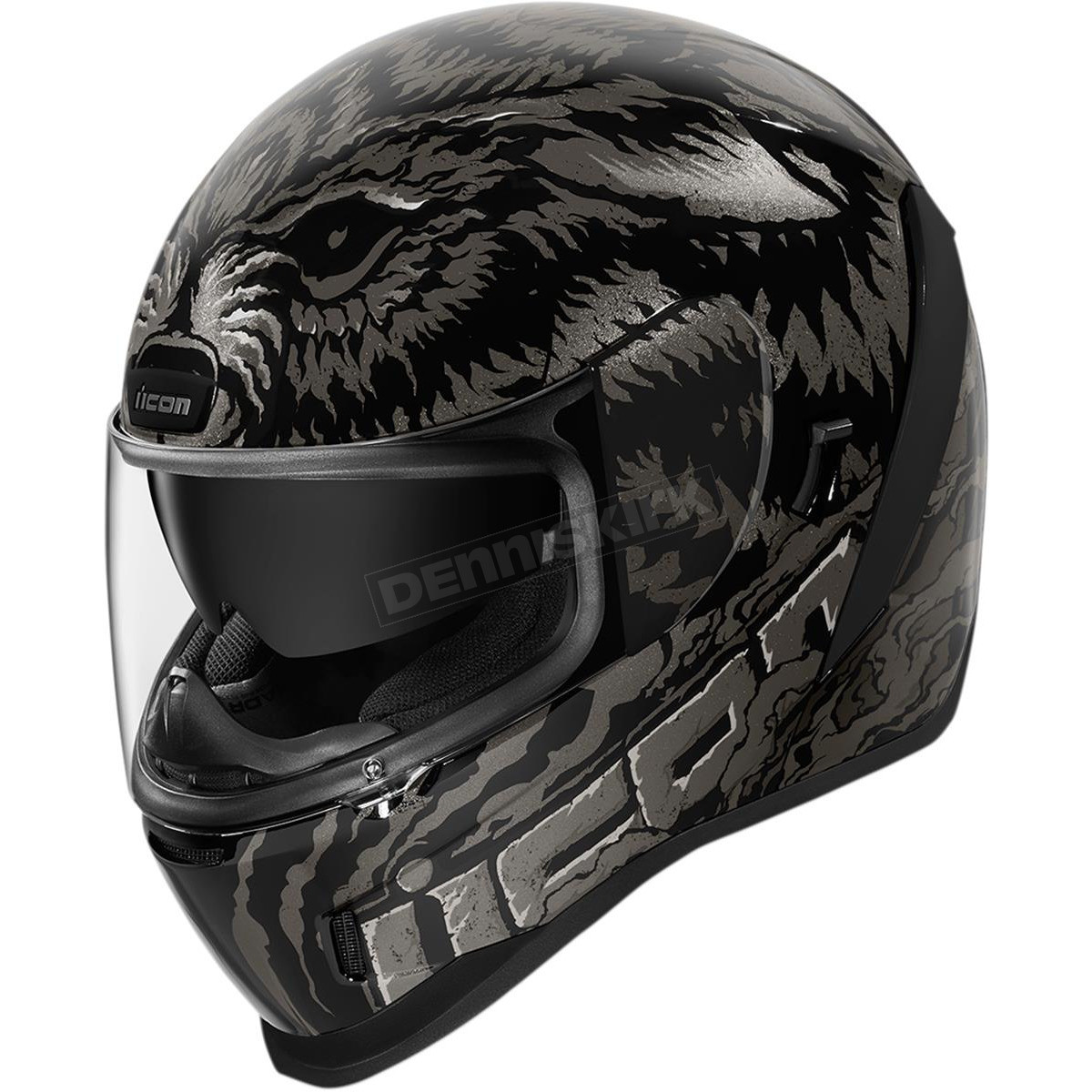 Шлем Icon black airform lycan, фото 1