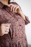 Сукня для вагітних бавовняна з секретом для годування універсального крою коричнева, 5292604-К, фото 2