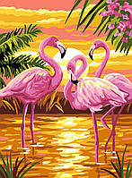 Алмазная мозаика вышивка стразами птицы картины квадратными стразами 30х40 полная выкладка Розовые фламинго