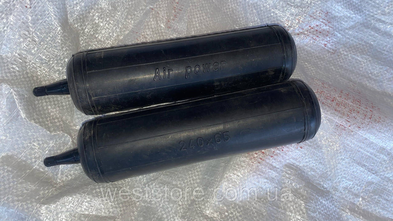 Пневмобаллони в пружини,пневмоподушках 65х240 сосок вертикальний сосок+2 відбійника, фото 1