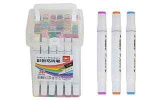 Набір скетч маркерів 36шт в пластиковому футлярі ООПТ