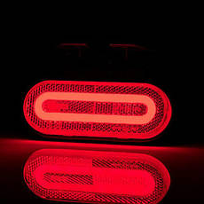 Ліхтар габаритний Fristom FT-072 C LED червоний з відбивачем і проводом, фото 2