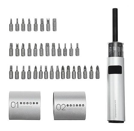 Електрична викрутка (акумуляторна) Xiaomi Wowstick SD63 +36 насадок Сріблястий (665009), фото 1