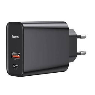 Зарядний пристрій (зарядка) для телефону Baseus Speed Type-C+USB PPS Чорний (CCFS-C01), фото 1