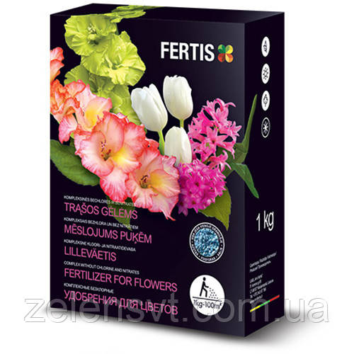Добриво Fertis для квітів (1 кг), NPK 12-8-16 + мікроелементи, Литва