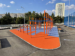 Укладка двухслойного покрытия из EPDM крошки. Харьков, урбан-парк Героев труда 60 10