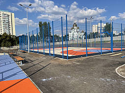 Укладка двухслойного покрытия из EPDM крошки. Харьков, урбан-парк Героев труда 60 11