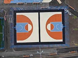 Укладка двухслойного покрытия из EPDM крошки. Харьков, урбан-парк Героев труда 60 13