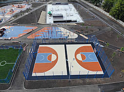 Укладка двухслойного покрытия из EPDM крошки. Харьков, урбан-парк Героев труда 60 14