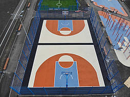 Укладка двухслойного покрытия из EPDM крошки. Харьков, урбан-парк Героев труда 60 15