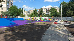 Бесшовное покрытие из ЭПДМ крошки для детской площадки. Харьков бульвар Жасминовый 6-б 14