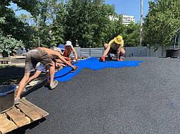 Бесшовное покрытие из ЭПДМ крошки для детской площадки. Харьков бульвар Жасминовый 6-б 20
