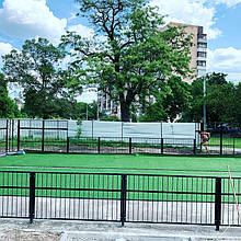 Укладка искусственной травы для панакорта. Харьков ул. Молочная 11 1