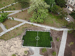 Укладка искусственной травы для панакорта. Харьков ул. Молочная 11 14