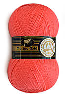Madame Tricote Paris MERINO GOLD (Мерiно Голд) № 002 кораловий (Вовняна пряжа з акрилом, нитки для в'язання)