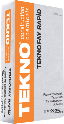 Клей для керамічної плитки посилений швидкотвердний Teknofay Rapid C1FT (сірий), фото 1