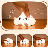 Дитячий акумуляторний LED нічник Малятко хмаринка, білий, фото 3