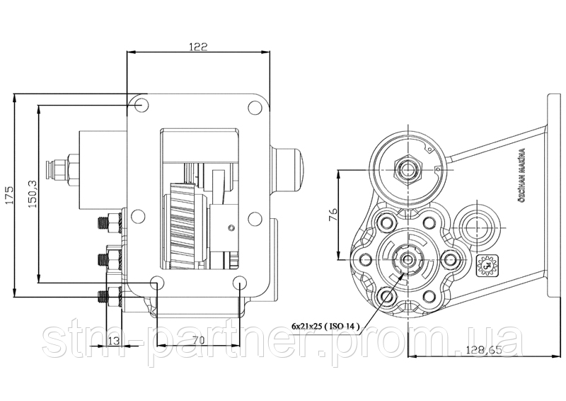 Коробка отбора мощности (КОМ) MO 38S5, MO 38S6 для MITSUBISHI - фото 2 - id-p217521115