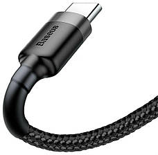Кабель для зарядки телефона/ смартфона Baseus USB-Type-C 2 м 2 A Чорний/ Сірий (CATKLF-CG1), фото 5