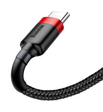 Кабель для зарядки телефона/ смартфона Baseus Cafule USB-Type-C 2 м 2 А Чорний/Червоний (CATKLF-U91), фото 4