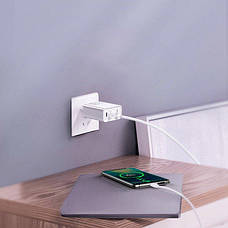 Зарядний пристрій (зарядка) для телефону Baseus Speed Type-C+USB PPS Білий (CCFS-C02), фото 6