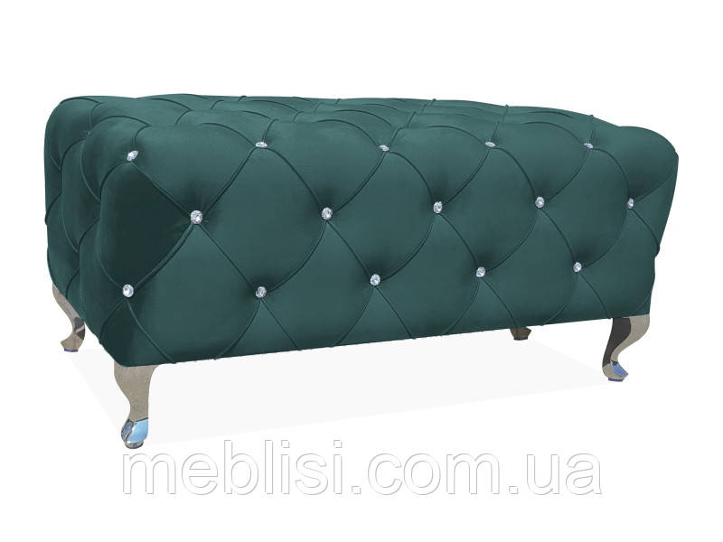Зеленая банкетка HESTIA VELVET со стразами 78 (Signal)
