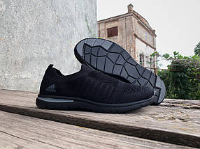 Мокасини чоловічі кросівки Adidas Full Black чорні