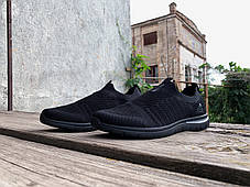 Мокасини чоловічі кросівки Adidas Full Black чорні, фото 3