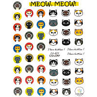 Стикери для нігтів котики CA-651