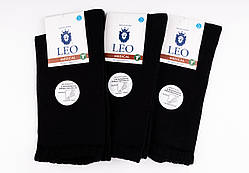 Шкарпетки чоловічі демісезонні Лео Медичні Преміум зі спеціальною гумкою для набряклих ніг чорні 3 пари