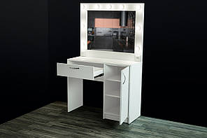 Гримерний туалетний столик для макіяжу з дзеркалом з лампочками з підсвічуванням для візажиста бровиста