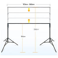 Стійка ворота, тримач для фону Linсo Zenith 3×2.8 м з телескопічною перекладиною шириною 1.7-3 м + Сумка ( 7
