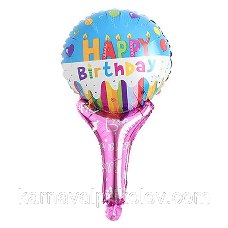 Кулька з надувною ручкою Happy Birthday (свічки)