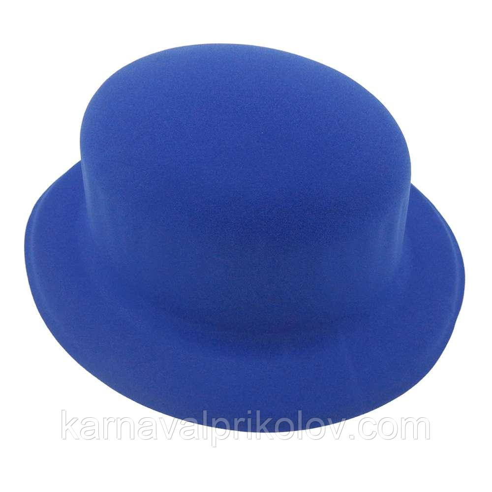 Шляпа Котелок флок (синяя) - фото 1 - id-p610494508